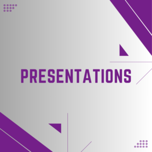 Text graphic of "Presentations"