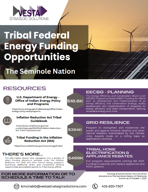 Thumbnail of Tribal Federal Energy Funding Opportunities flyer